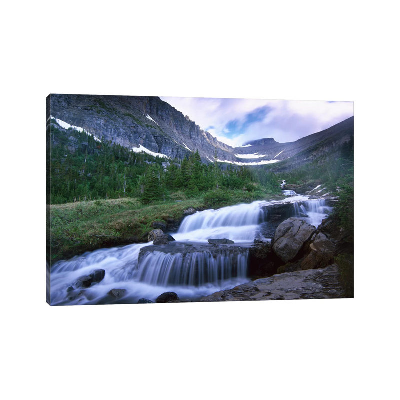 Lunch Creek Cascades, Glacier National Park, Montana by Tim Fitzharris - Wrapped Canvas Print