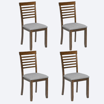 Nt Gray Dining Chairs (4Pc) - Upholstered Seat, Solid Wood, Multi-Scene Application