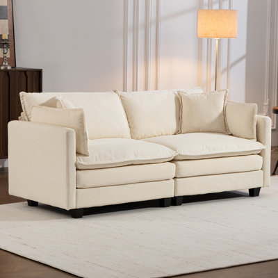 77.95" Wide Comfy Cloud Couch Sectional Loveseat Sofa