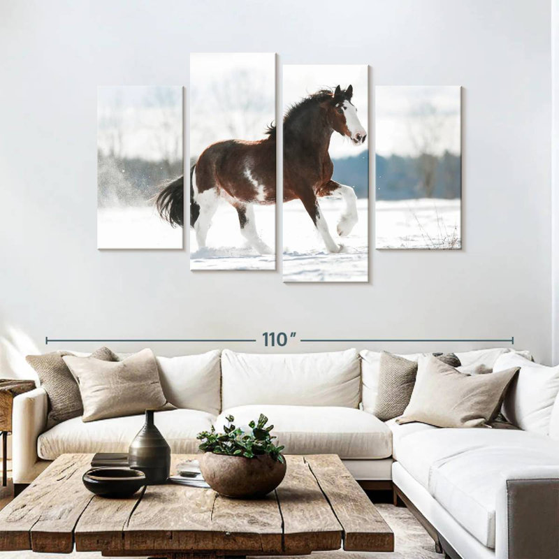 Bramly Clydesdale, cheval en hiver