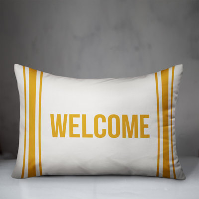  Welcome Farmhouse Stripes Indoor/Outdoor Lumbar Pillow