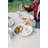 Latitude Run® Enamel Camping Tableware Set-24 Pieces-White with Blue Specs