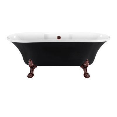 68" Streamline Clawfoot Soaking Acrylic Bathtub