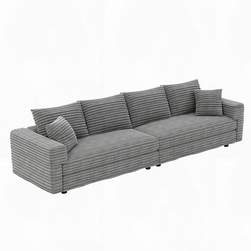 Modern Comfy Upholstered Sofa Cloud Couch, Grey