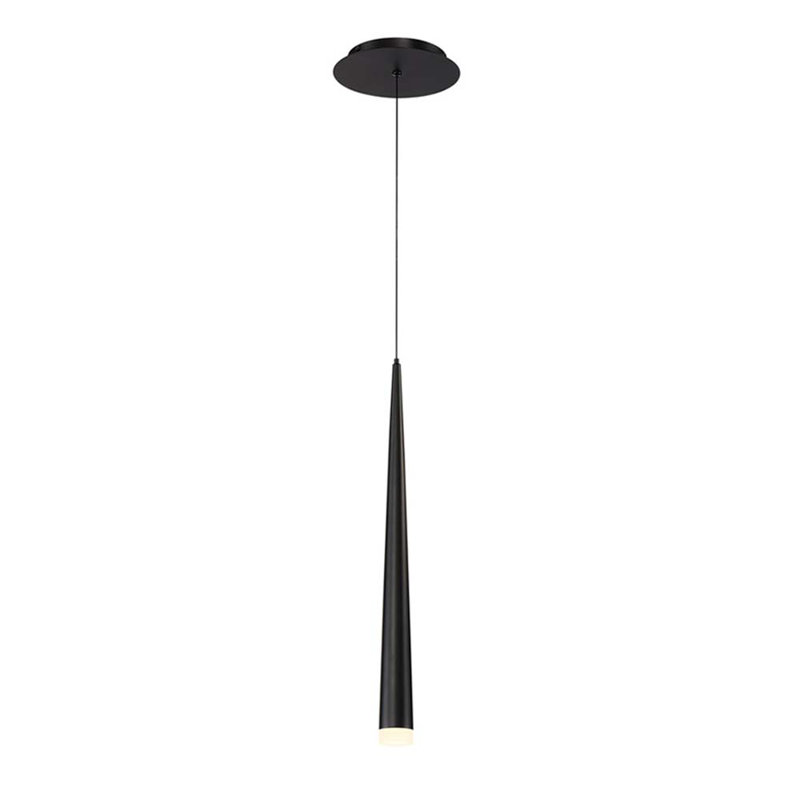 Cascade Mini Matte Black LED Pendant with Frosted Glass