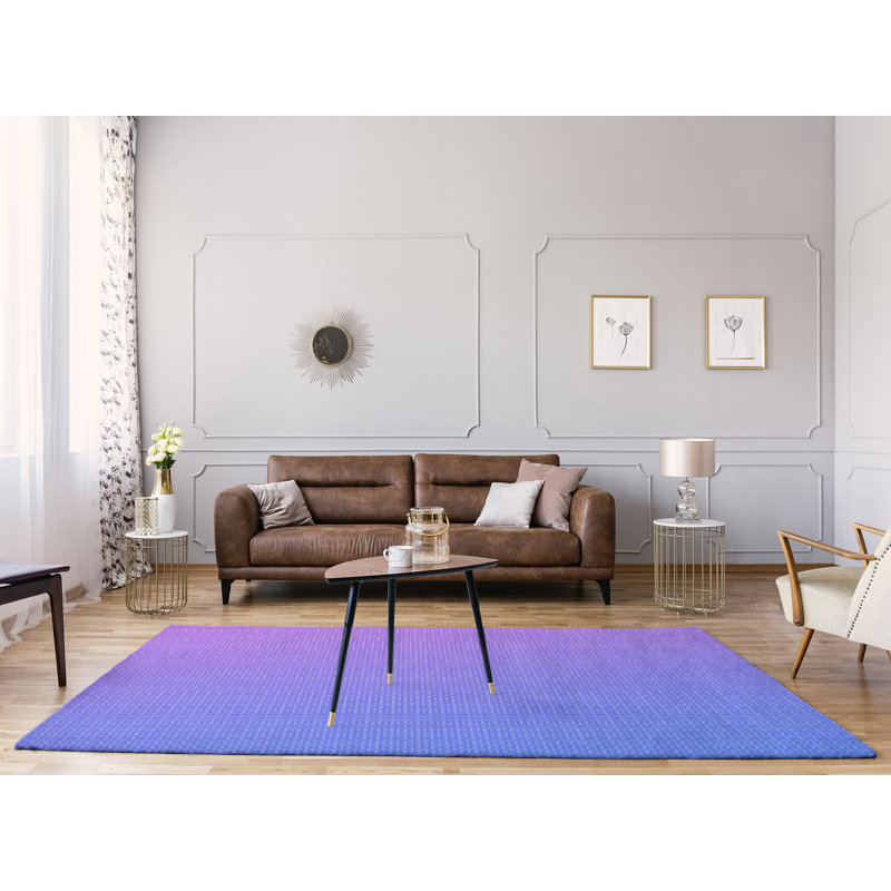 Tapis dégradé napperon orchidée/bleu ciel, Rectangle 9 pi x 12 pi