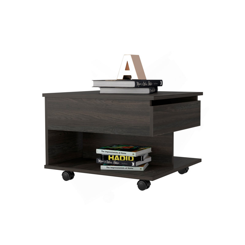 Table basse à plateau relevable Portland, Brun, H 15,3 po x l 21,6 po x P 19,6 po