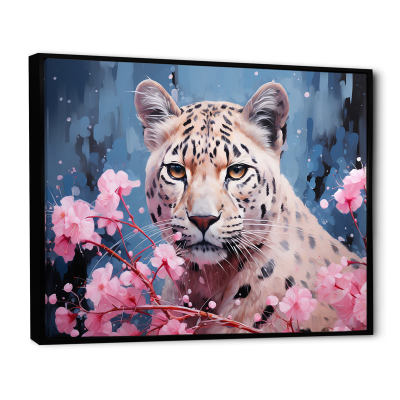 " Whimsical Jaguar Prowl ", Black Floater Framed, 12" H x 20" W x 1"D