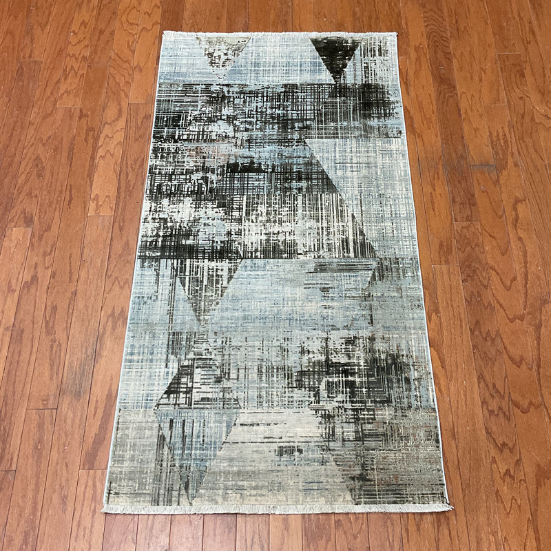 17 Stories Turkish Modern Erased Design Wool & Silk Rug