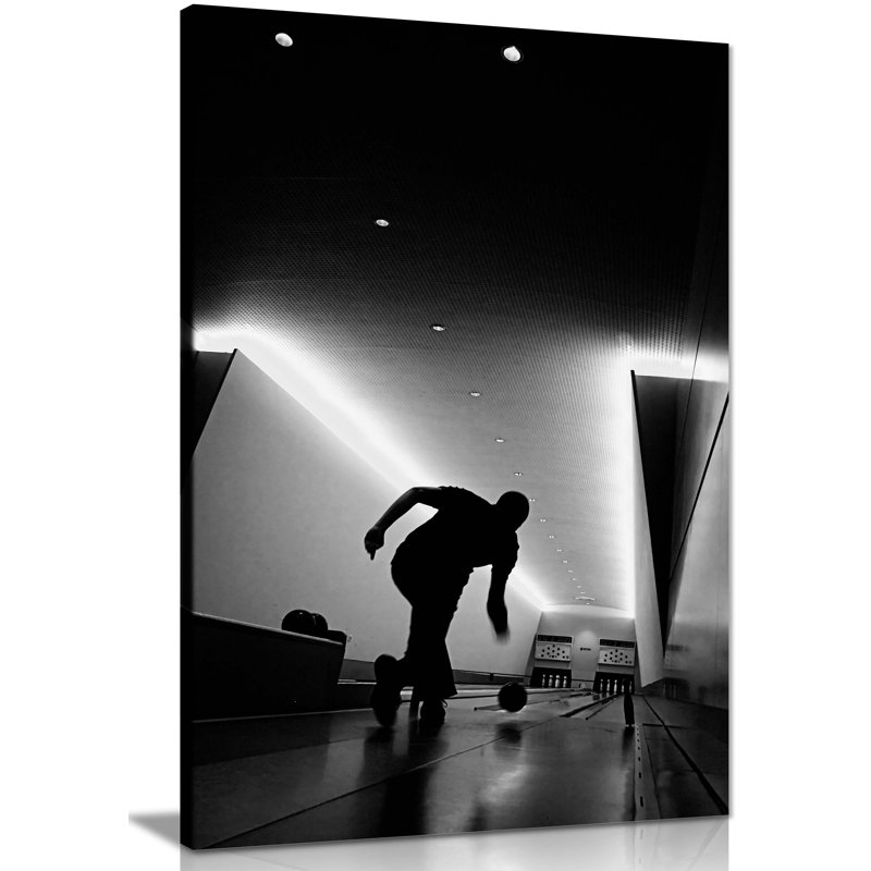 Bowler In Action - Wrapped Canvas Print, 31cm H x 20cm W x 1.8cm D