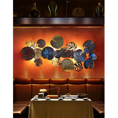 Décoration murale moderne en forme de lotus avec lumières
