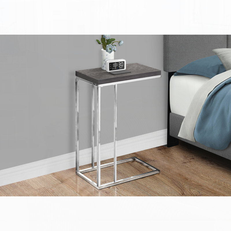 Donohue End Table, Chrome/Gray