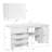 Folding Sewing Table Storage Cabinet Craft Cart with Wheels-White