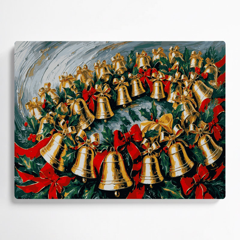 «Christmas Christmas Bells», art mural en métal brun