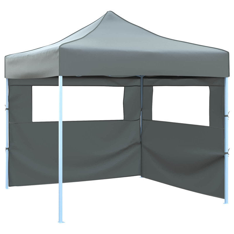 Vidaxl Foldable Tent Canopy Patio Pavilion Gazebo Pop Up Tent Marquee Canopy, Anthracite, Blue, 315cm H x 291cm W x 291cm D