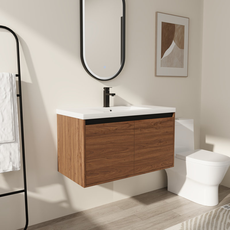 Meuble-lavabo moderne 36 po avec lavabo et armoire de rangement, 35"