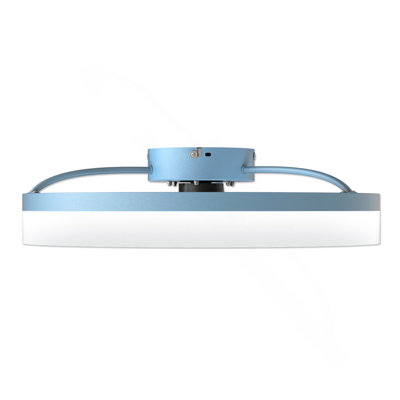 Ceiling Fans with Lights Dimmable LED Embedded Installation of Thin Modern Ceiling Fans(blue)