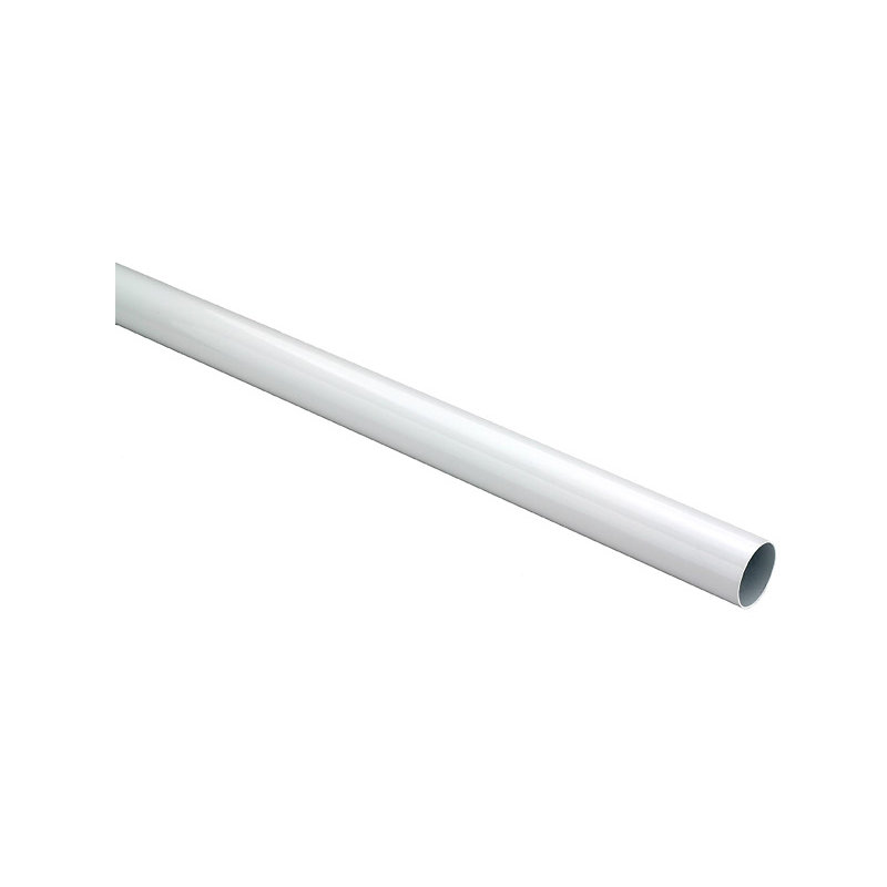 Tringle pour garde-robe l 96 po, Acier thermolaqué blanc