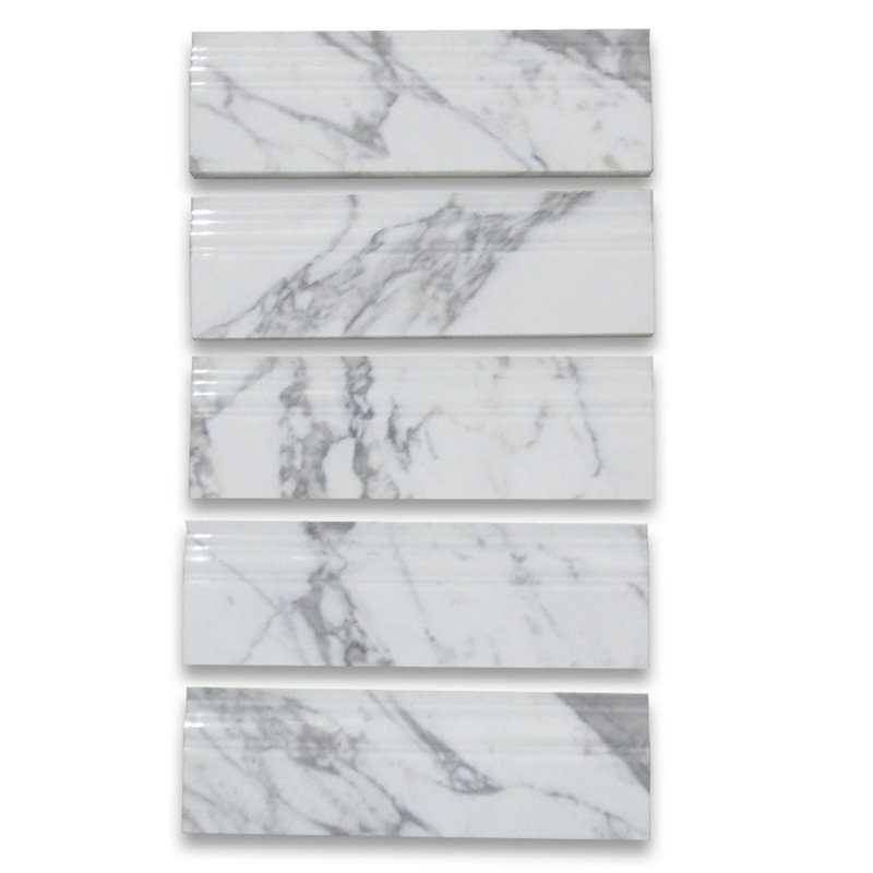 12" x 4" Polished Marble Trim Kits in Gray