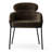 Modern Upholstered Dining Chairs With Curved Back & Black Metal Legs-1889442023