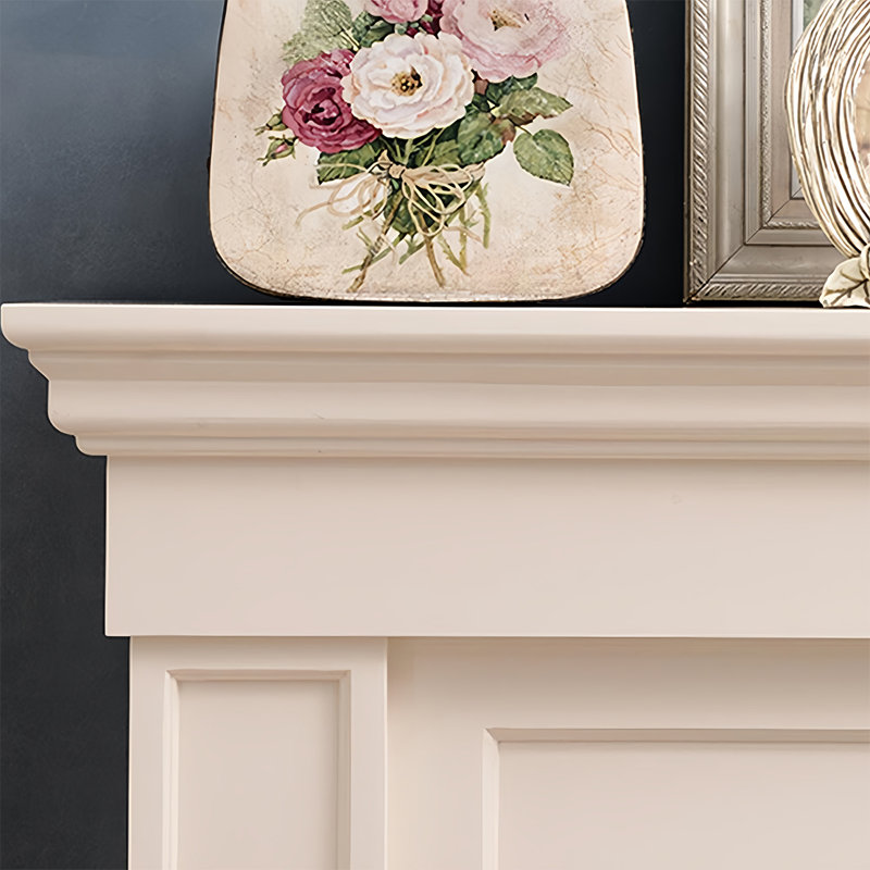 European style simple solid wood fireplace, White