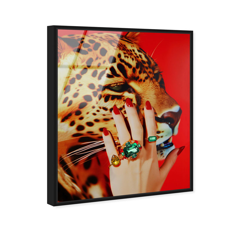 Oliver Gal Wild Hand Fashion & Animals - Framed Acrylic Glass Wall Art, Black, 30" H x 24" W
