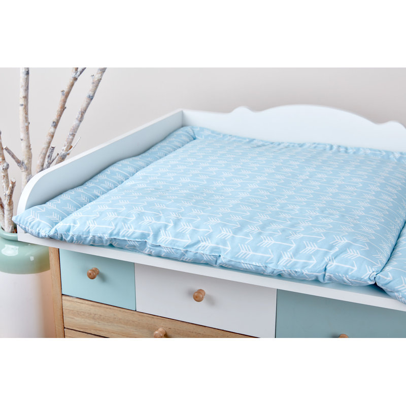 Arrow Cotton Changing Mat, 75cm H x 85cm W x 4cm D, Blue