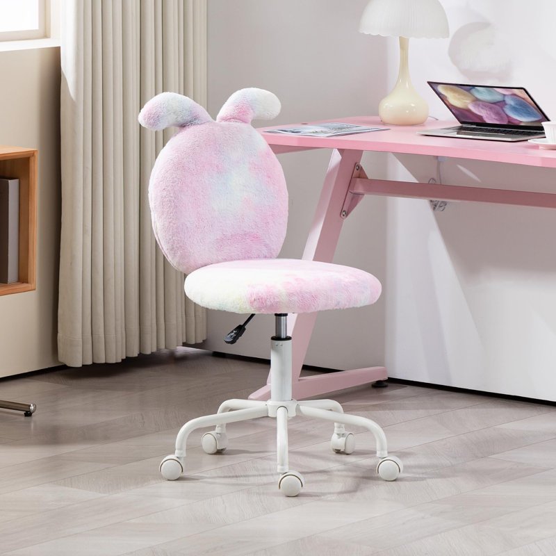 Ebern Designs Faux Fur Task Chair with Wheels