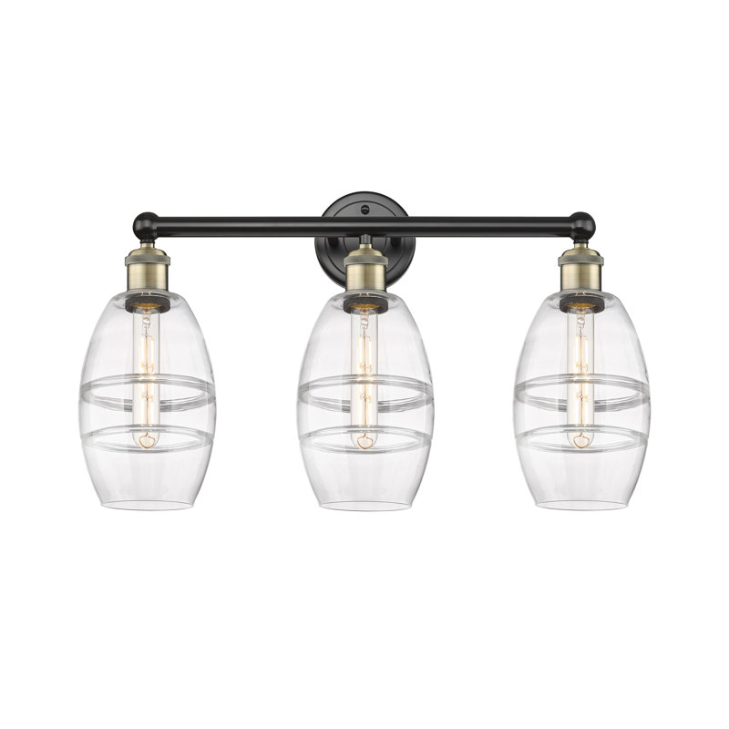 Kusham 3 - Light Dimmable Vanity Light, Black Antique Brass, Clear