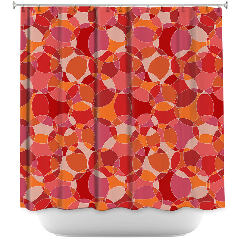 Geometric Shower Curtain, Red/White