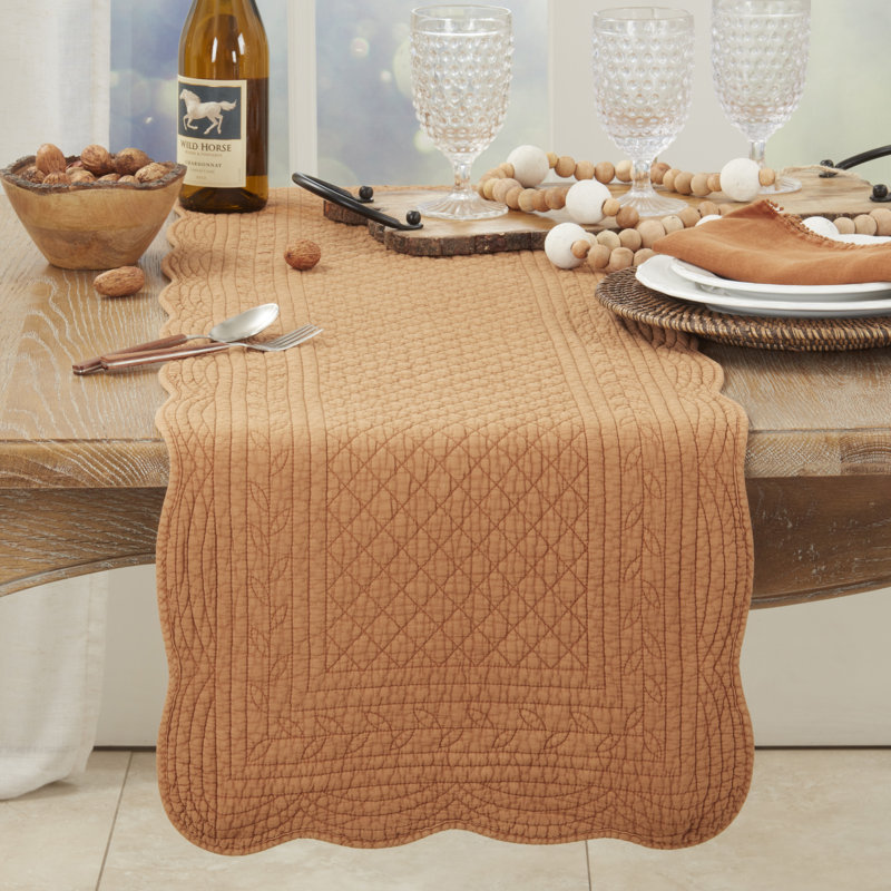 Sophisticated Quilted Table Runner, Brown