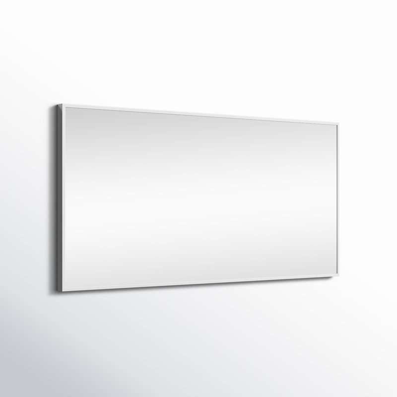 Sabine Metal Rectangle Wall Mirror, 36" x 18", White
