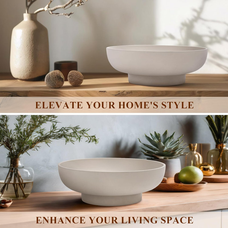 Grand bol décoratif gris
