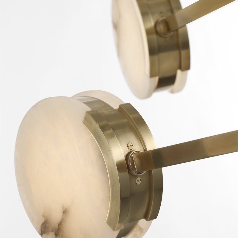 Kelly Wearstler Melange 72" Multi-Positional Chandelier with Alabaster, Antique-Burnished Brass