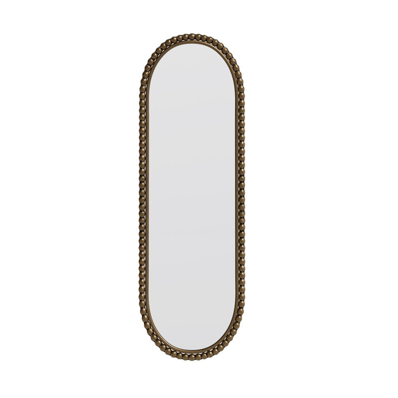 Miroir ovale rétro, effet antique, suspension murale, Doré