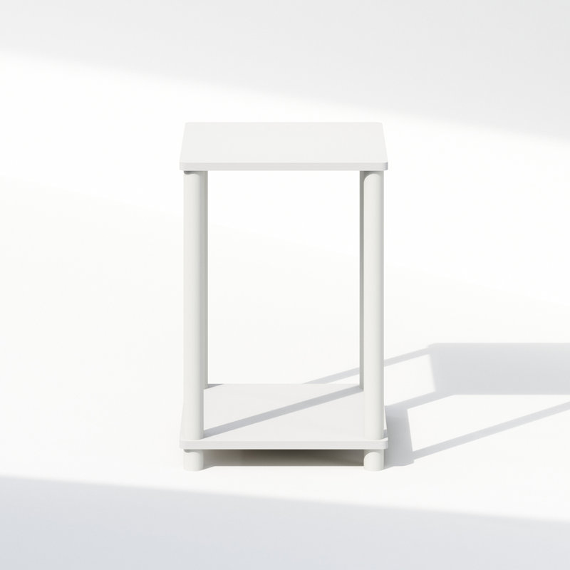 Furinno Turn-N-Tube Nightstand, Bedside Table, White/White, White/White