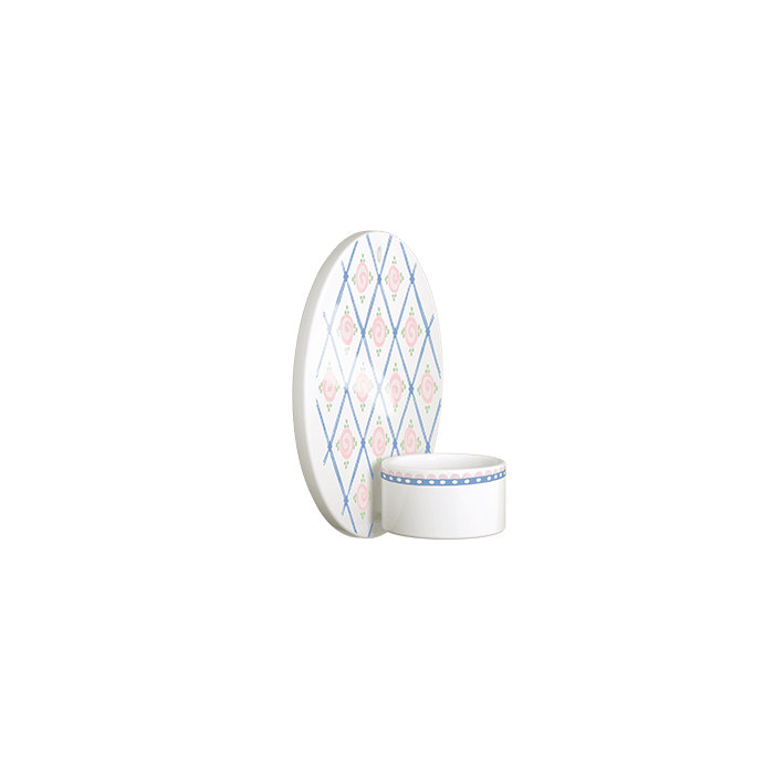 Dora Tealight Holder, Blue Face, 5.1", Blue Harlequin