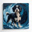 Chiens, chien d'eau portugais, art mural sur toile bleue-93633925