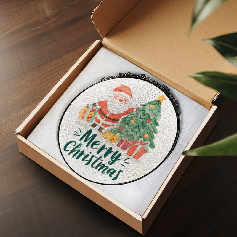 Merry Christmas Santa Tree, 6,3 x 6,3 po (16 x 16 cm)
