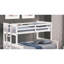 Lit superposé simple au-dessus d'un lit double blanc avec aspect transitionnel, tiroirs latéraux et 3 sous le lit, structure en bois d'ingénierie massif, solution articulée, lit gigogne pour la chambre à coucher, facile à assembler en teinte,