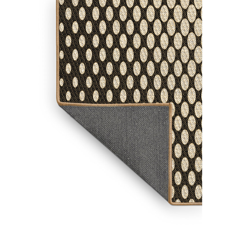 Tapis brun en laine à pois, Rectangle 7 pi x 10 pi
