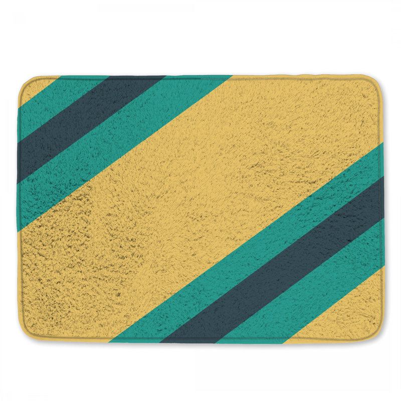 Tapis de bain à rayures diagonales, L 24 po x L 17 po