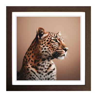 Leopard Minimalism - Single Picture Frame Print on Wood