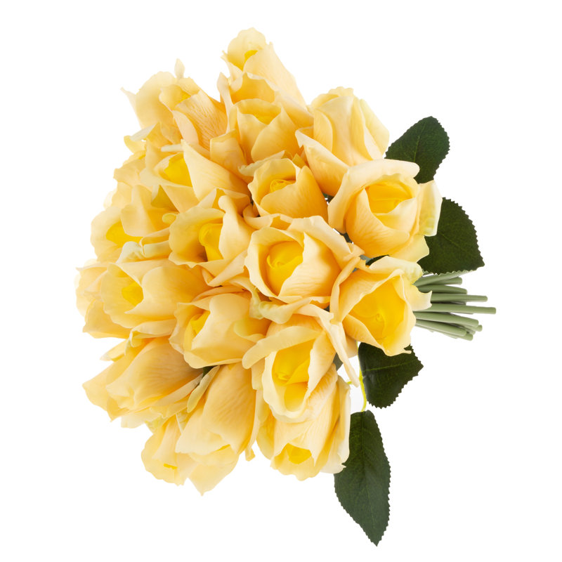 24-Piece Real Touch Artificial Rose Stems, 11.5" H, Yellow