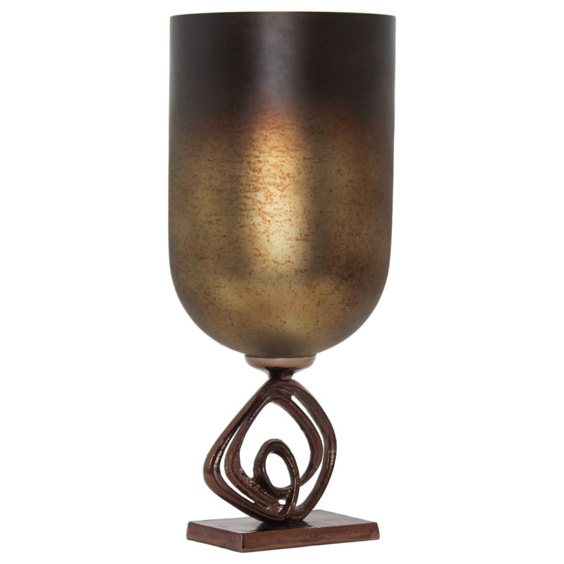 Geanna Large Urn With Metal Stand, 19"