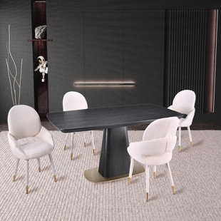 Demetri 7-Piece Dining Set, Black/Beige