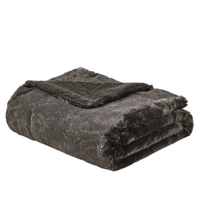 Plain Faux Fur Throw Blanket