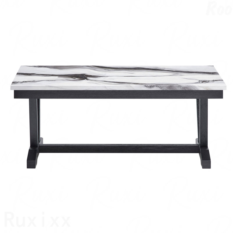 Table basse noire et blanche