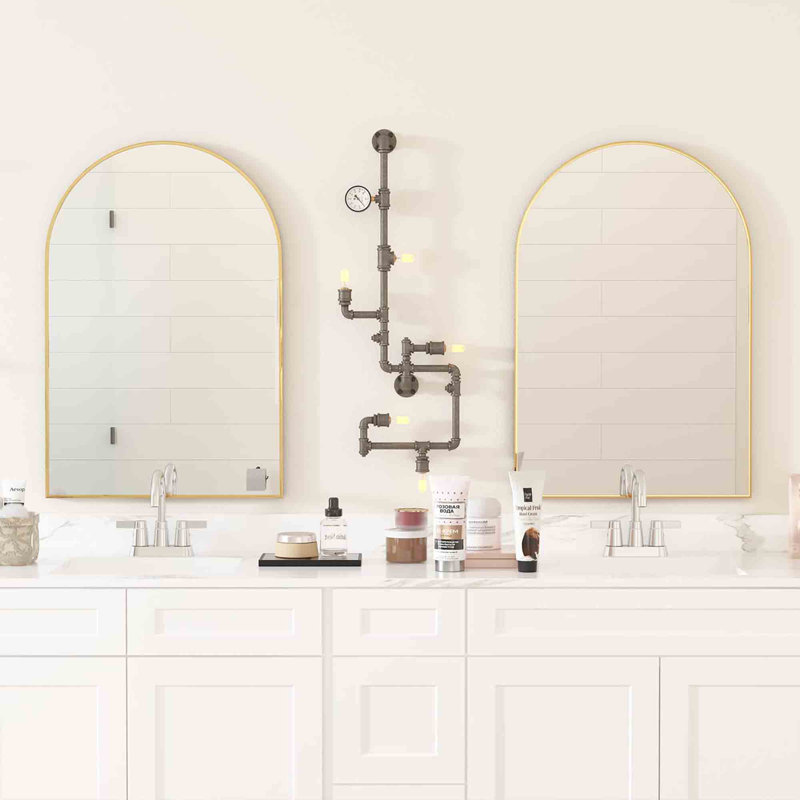 Bushea Metal Arch Mirror, Gold