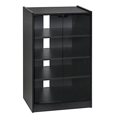 Modern 5-Tier Media Stand Cabinet With 3-Level Adjustable Shelves
